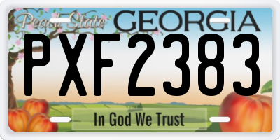 GA license plate PXF2383