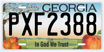 GA license plate PXF2388