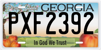 GA license plate PXF2392