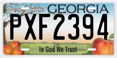 GA license plate PXF2394