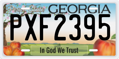GA license plate PXF2395