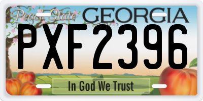 GA license plate PXF2396
