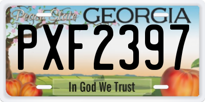 GA license plate PXF2397