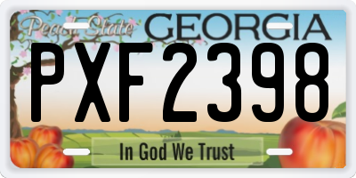 GA license plate PXF2398