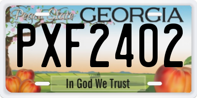 GA license plate PXF2402