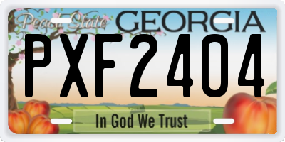 GA license plate PXF2404