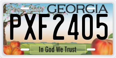 GA license plate PXF2405
