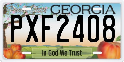 GA license plate PXF2408