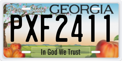 GA license plate PXF2411