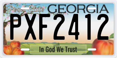 GA license plate PXF2412
