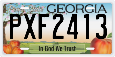 GA license plate PXF2413