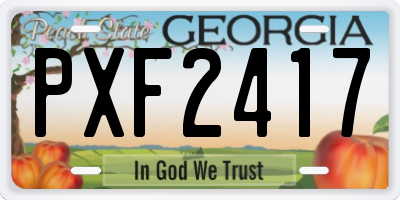 GA license plate PXF2417