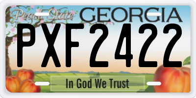 GA license plate PXF2422