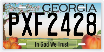 GA license plate PXF2428