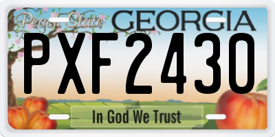 GA license plate PXF2430
