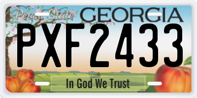 GA license plate PXF2433