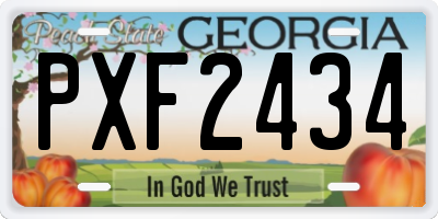 GA license plate PXF2434