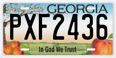 GA license plate PXF2436