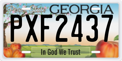 GA license plate PXF2437