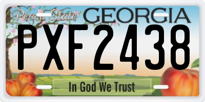 GA license plate PXF2438