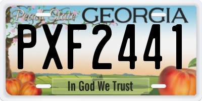 GA license plate PXF2441