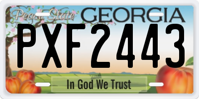 GA license plate PXF2443
