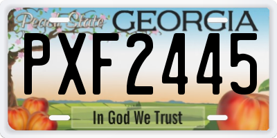 GA license plate PXF2445
