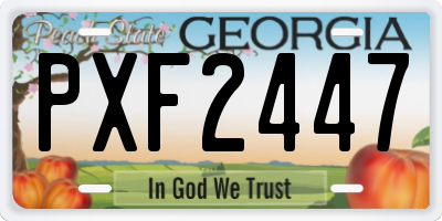 GA license plate PXF2447