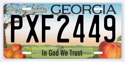 GA license plate PXF2449
