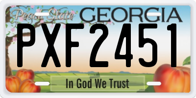 GA license plate PXF2451