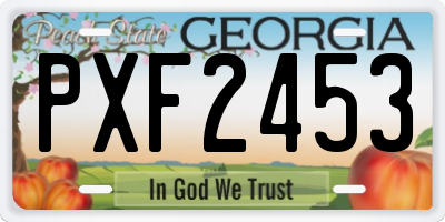 GA license plate PXF2453