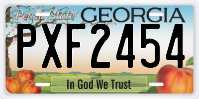 GA license plate PXF2454