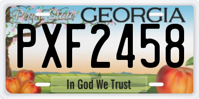 GA license plate PXF2458