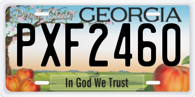 GA license plate PXF2460