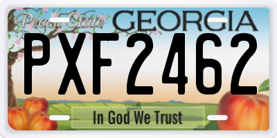 GA license plate PXF2462