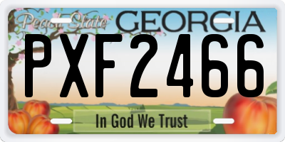 GA license plate PXF2466