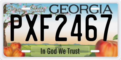 GA license plate PXF2467