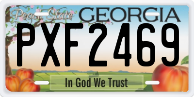 GA license plate PXF2469