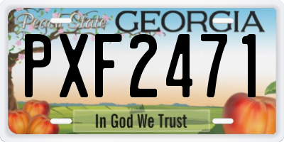 GA license plate PXF2471