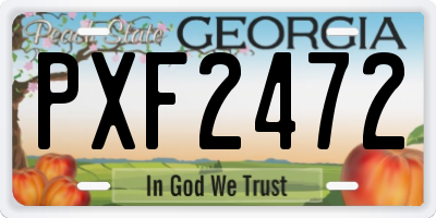 GA license plate PXF2472