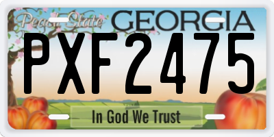 GA license plate PXF2475