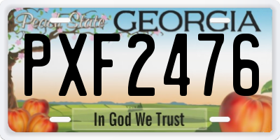 GA license plate PXF2476