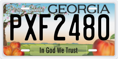 GA license plate PXF2480