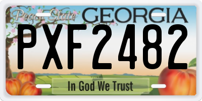 GA license plate PXF2482