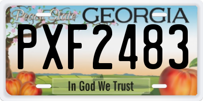 GA license plate PXF2483