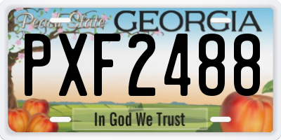 GA license plate PXF2488