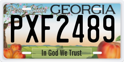 GA license plate PXF2489