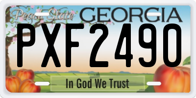 GA license plate PXF2490