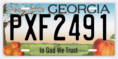 GA license plate PXF2491