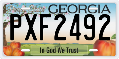 GA license plate PXF2492